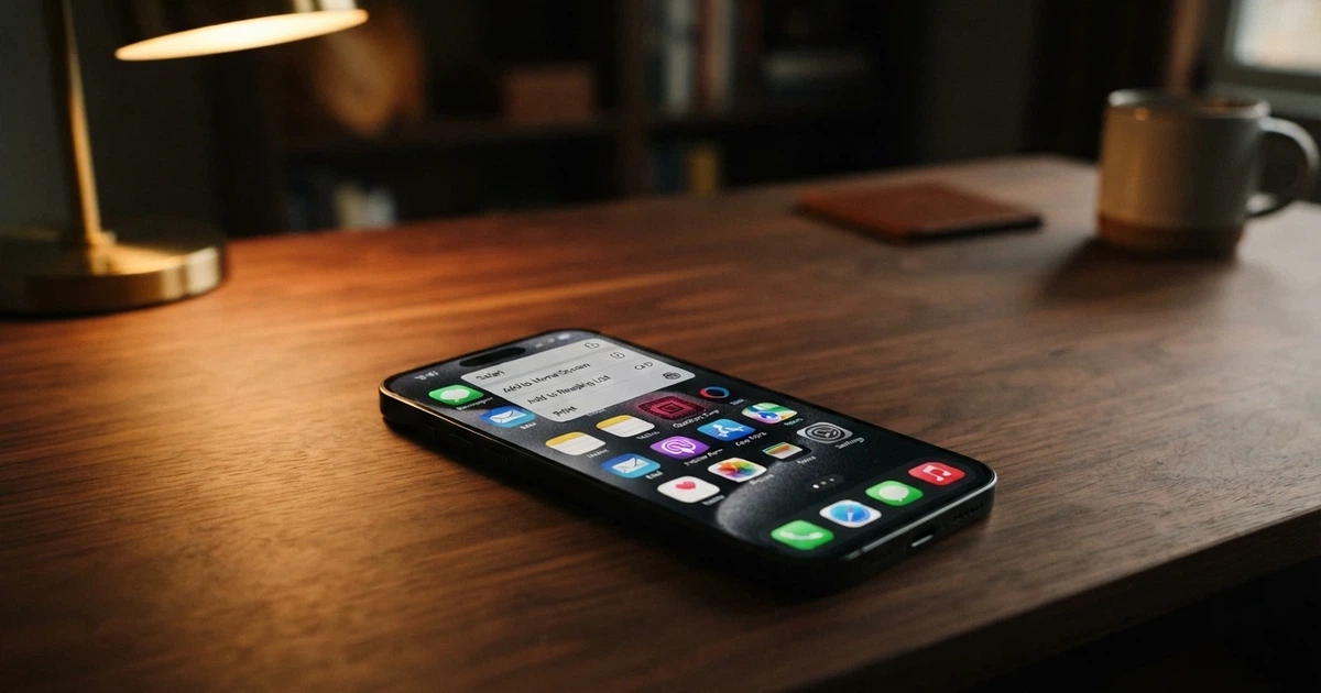 An iPhone home screen showing a casino PWA icon among other apps, with the Safari “Add to Home Screen” share sheet visible