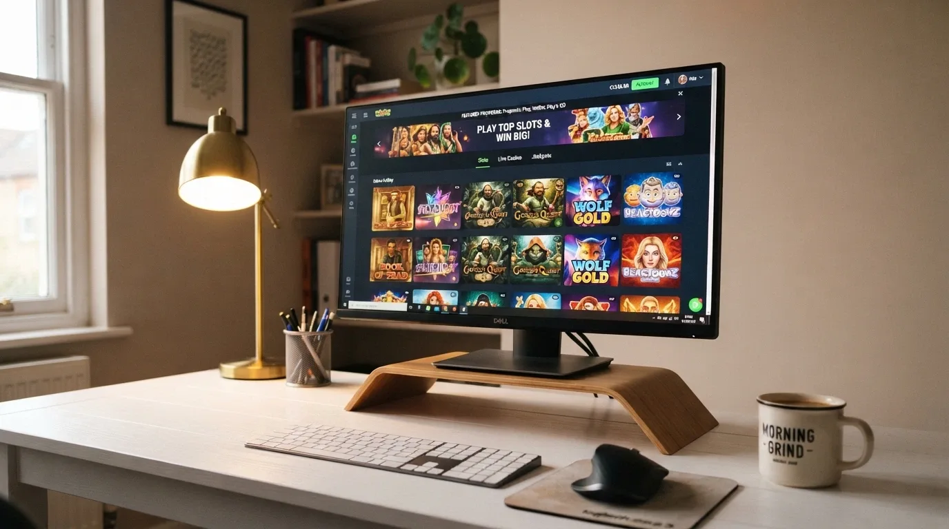 A desktop view of an offshore casino game lobby with Betsoft pokies displayed in the featured-provider section