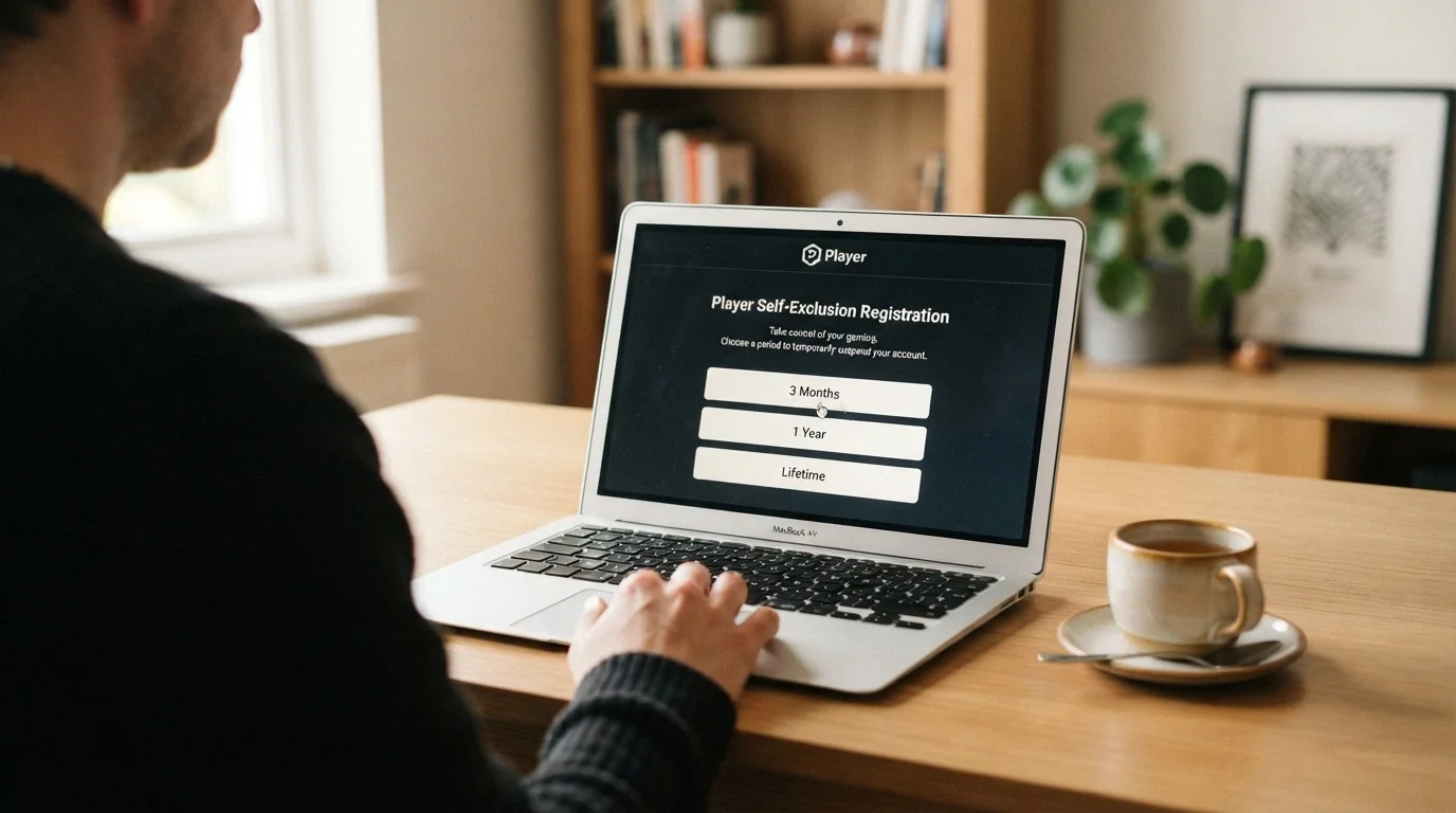 The BetStop.gov.au registration screen showing the self-exclusion period options from 3 months to lifetime