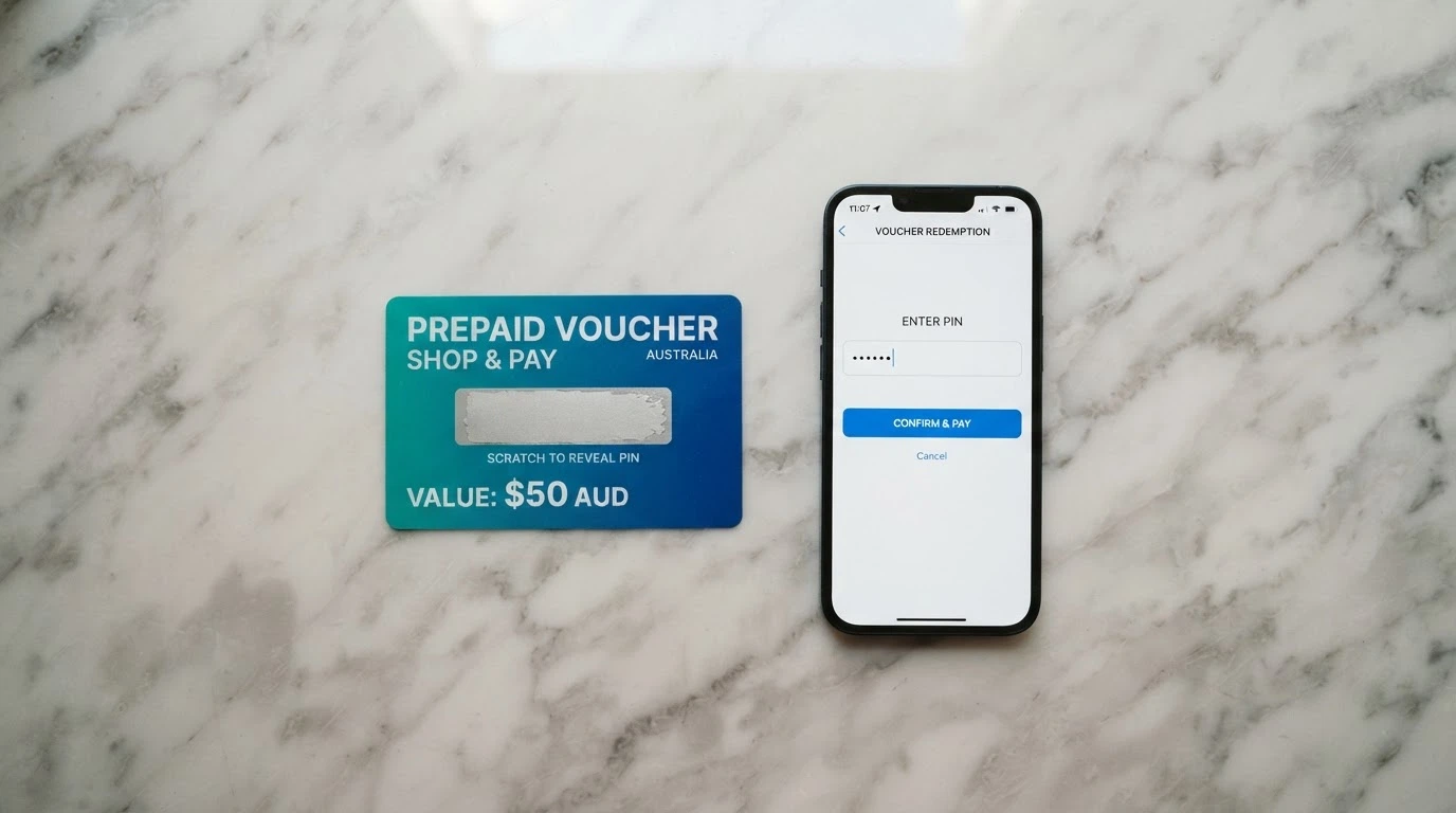 A Neosurf prepaid voucher with its scratch-off PIN panel visible beside a smartphone
